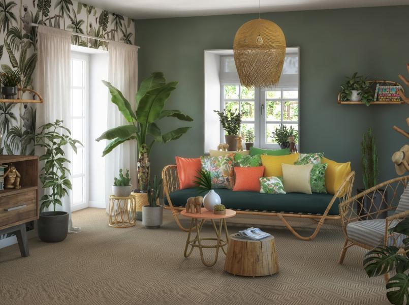 Salone Tropical con Sisal Natural