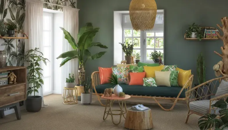 Salone Tropical con Sisal Natural